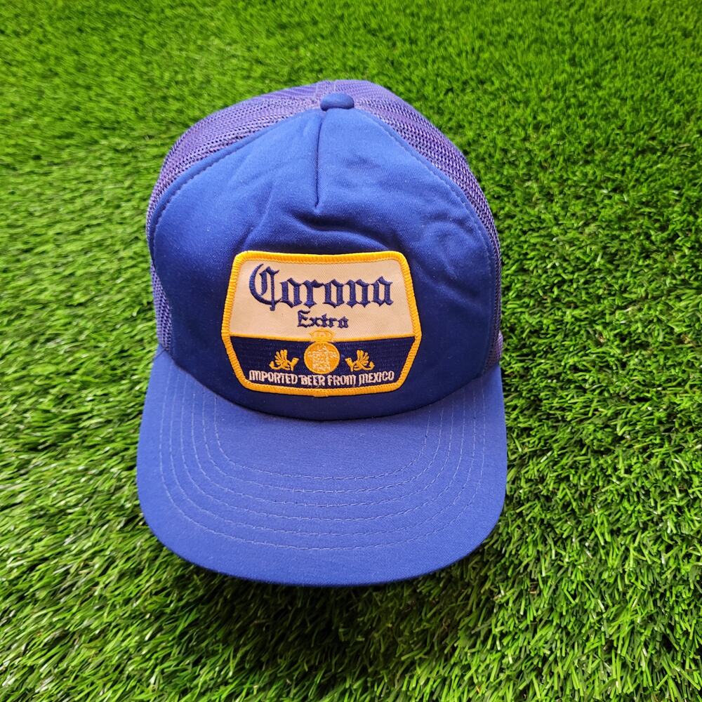 VTG 80s Corona Extra Beer Trucker Hat Snapback Two-Tone Made in Korea